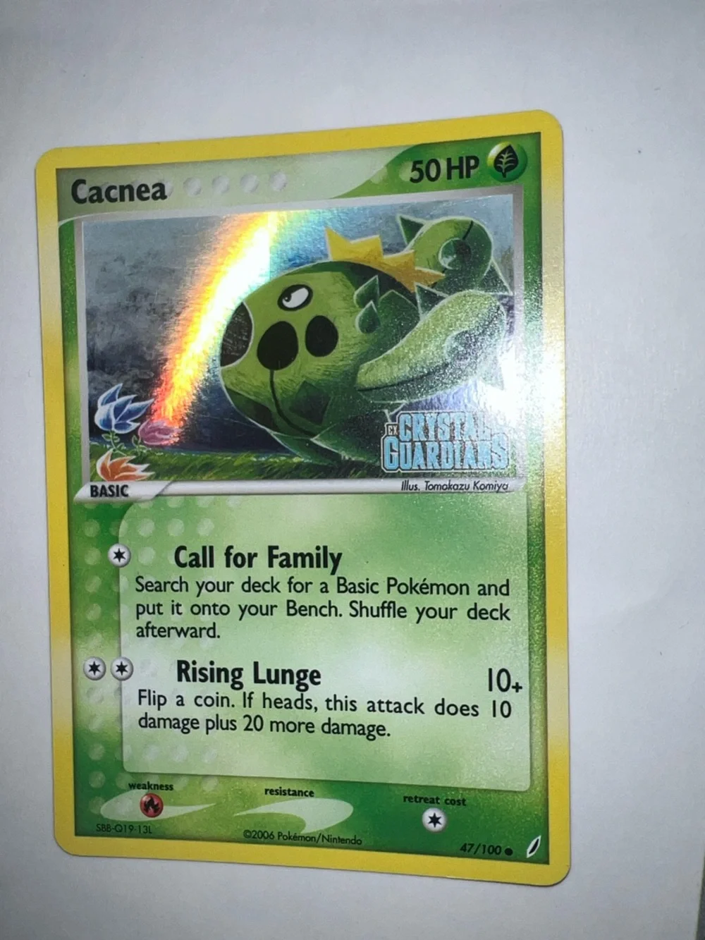 Pokemon Cacnea Card - Green, Yellow